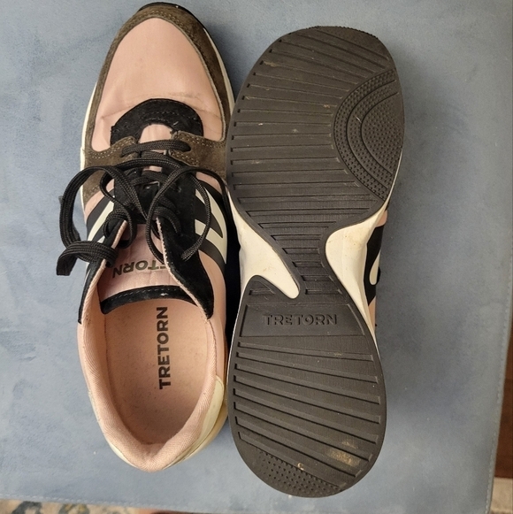 Tretorn Lexie Suede Lace-Up Sneakers Pink and Yellow Women's Size 9 Low Top - Picture 4 of 10